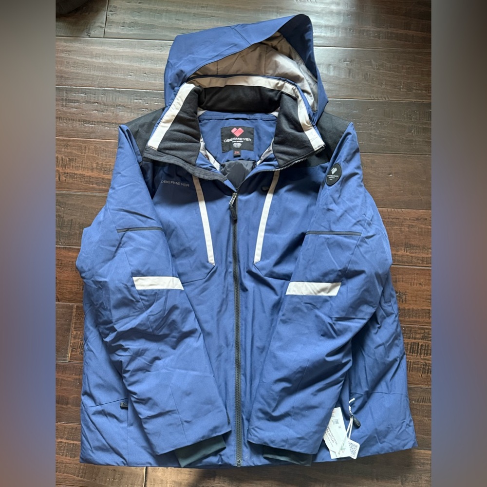 Obermeyer Men's Navy Ski Jacket with Gray Accents